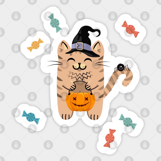 Trick or treating friends Sticker by Avisnanna